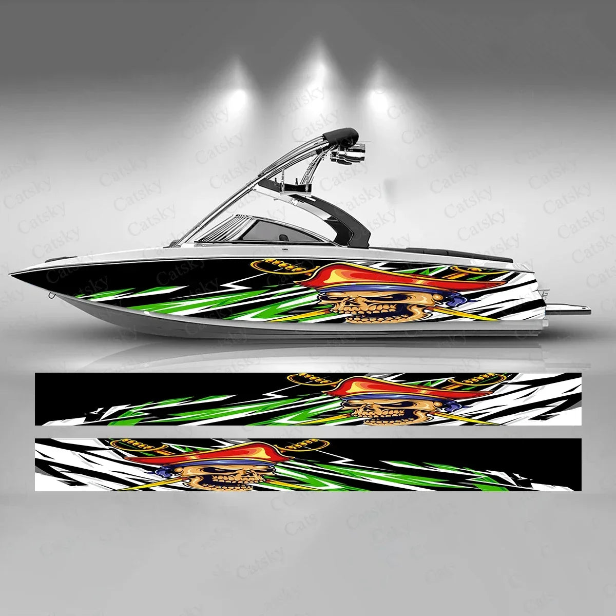 Pirate Skull Custom Boat Wraps