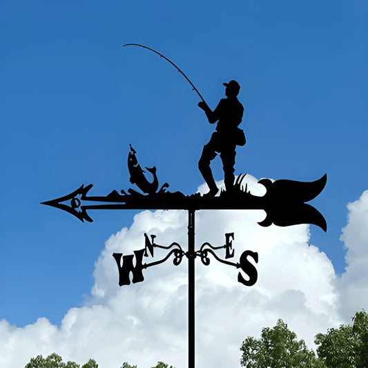 Wrought Iron Fishing Weathervane