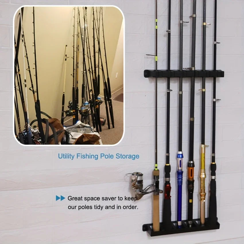 Wall mount fishing rods rack