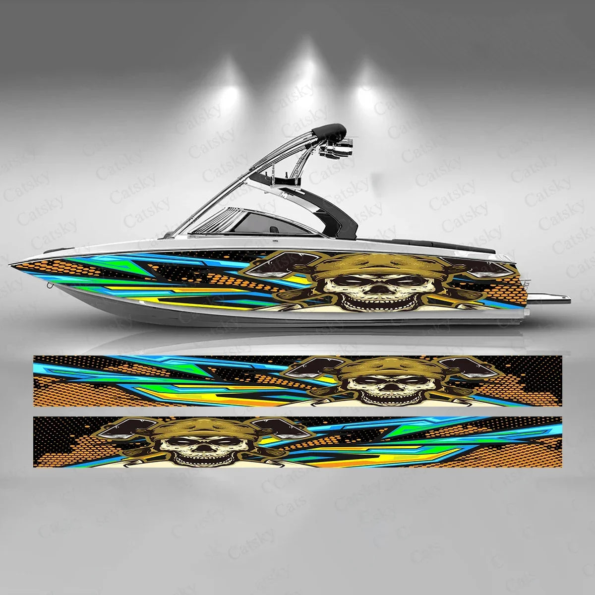 Pirate Skull Custom Boat Wraps