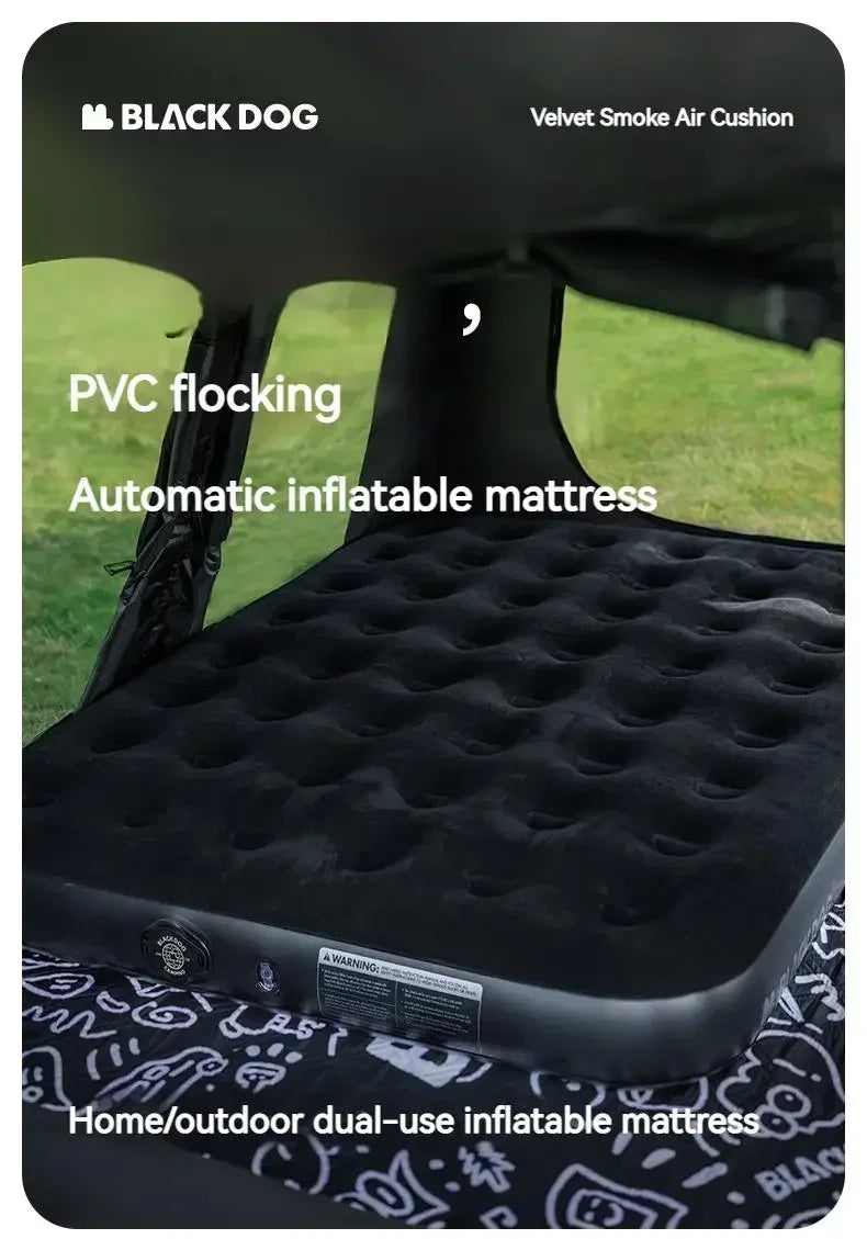 Naturehike BLACKDOG Outdoor Inflatable Bed Portable Camping PVC Mattress Built-in Pump 25CM Height Air Bed Automatic Inflatable