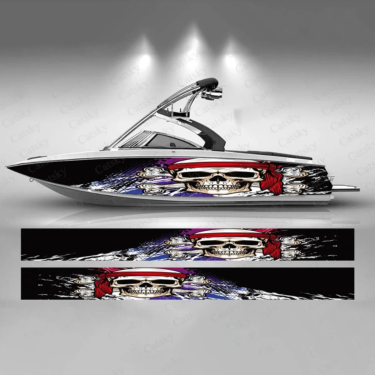 Pirate Skull Custom Boat Wraps