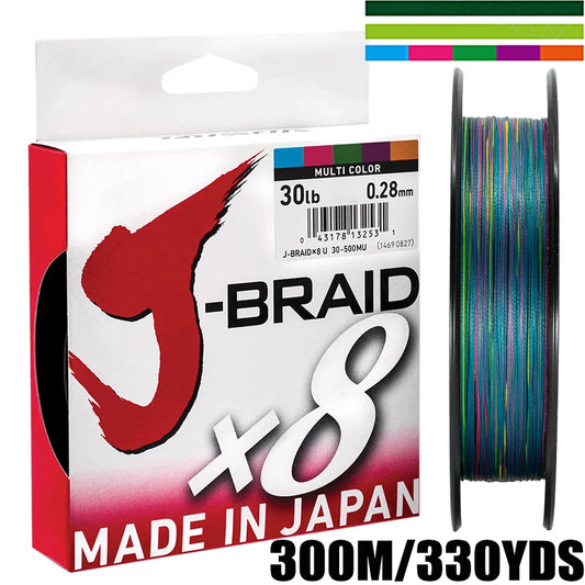 DAIWAPE Fishing Line J-Braid 300M PE 8 strands Fishing Line 14-100LB Japan 8X Braided Fishing Line