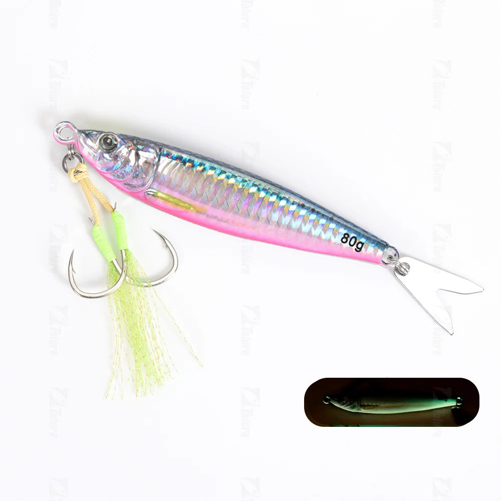 TOLU  Metal Jig Lure 20g 30g 40g 60g 80g