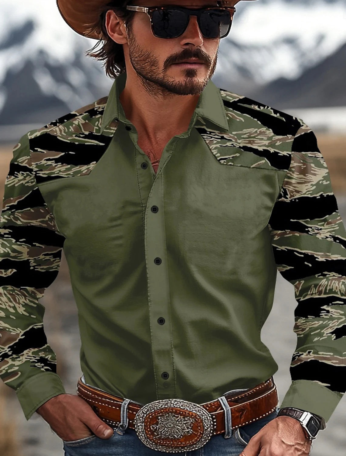 Men's Camouflage Western Dress/Work Shirts