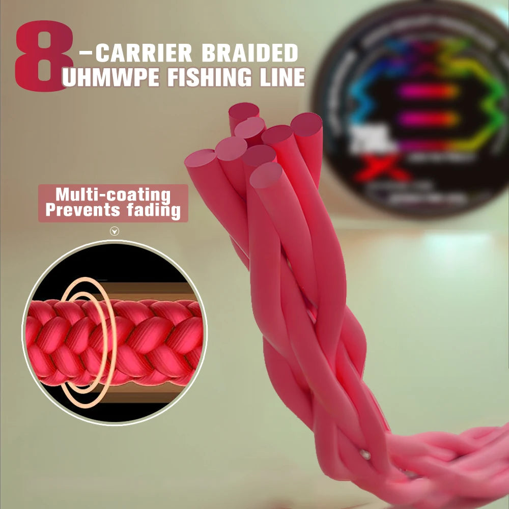 NEW Japan Original Xbraid Upgrade X8 Never Fade Multicolor Multifilament Line Fishing 1000M/500M/300M