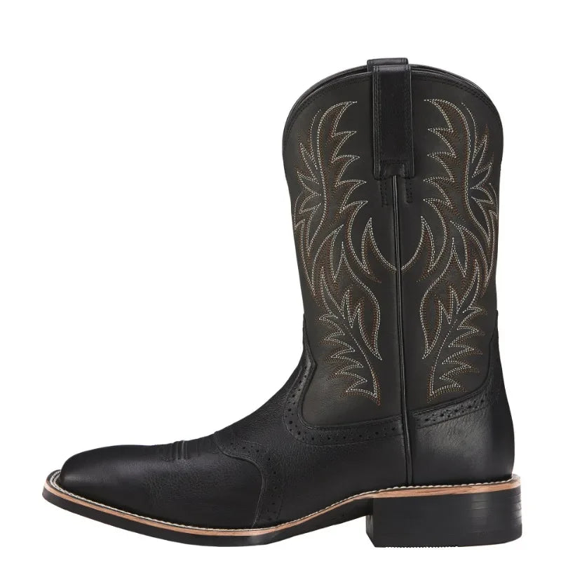 Men's High Roller Cowboy Boots Square Toe Pull Ons