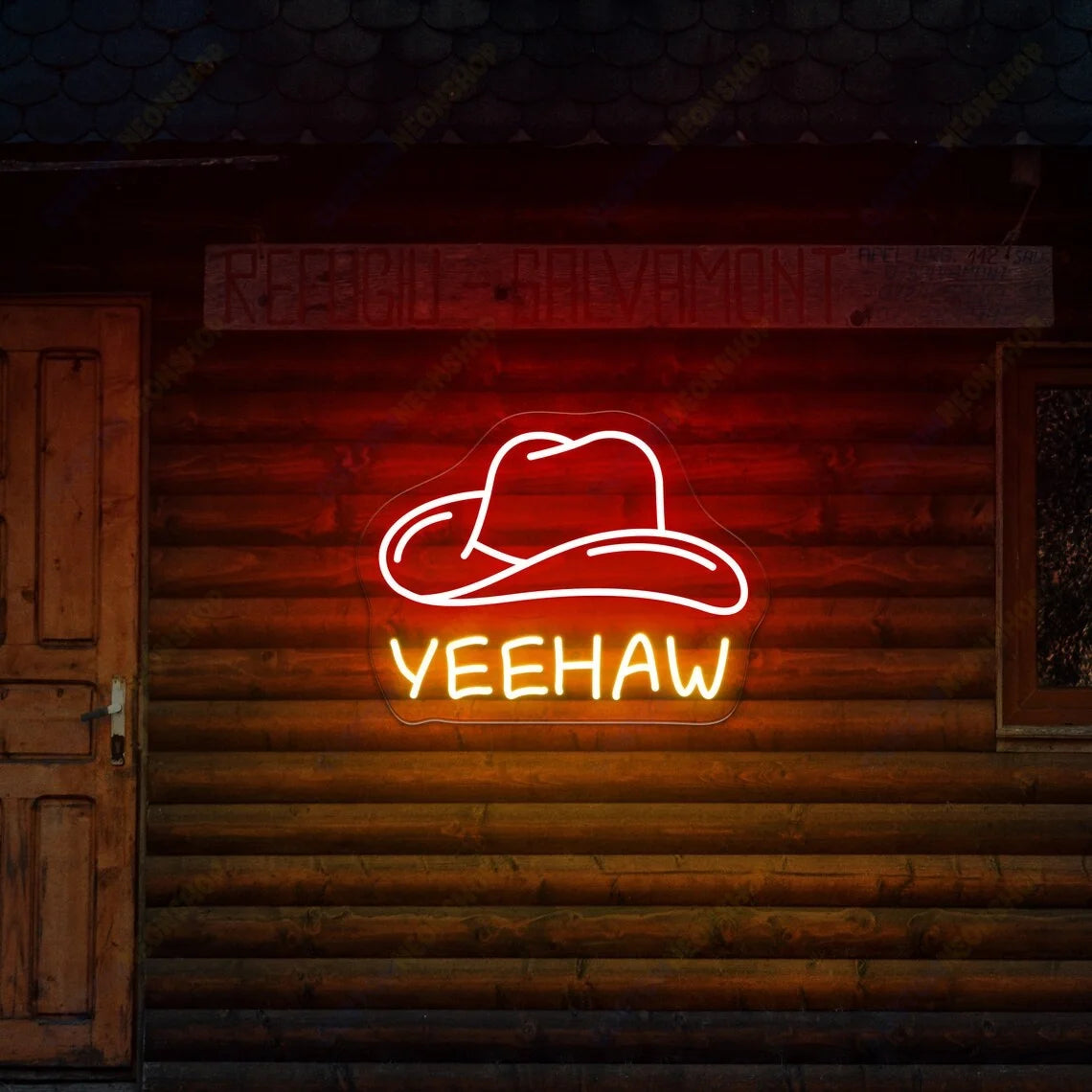 Yee Haw Cowboy Hat Neon Sign