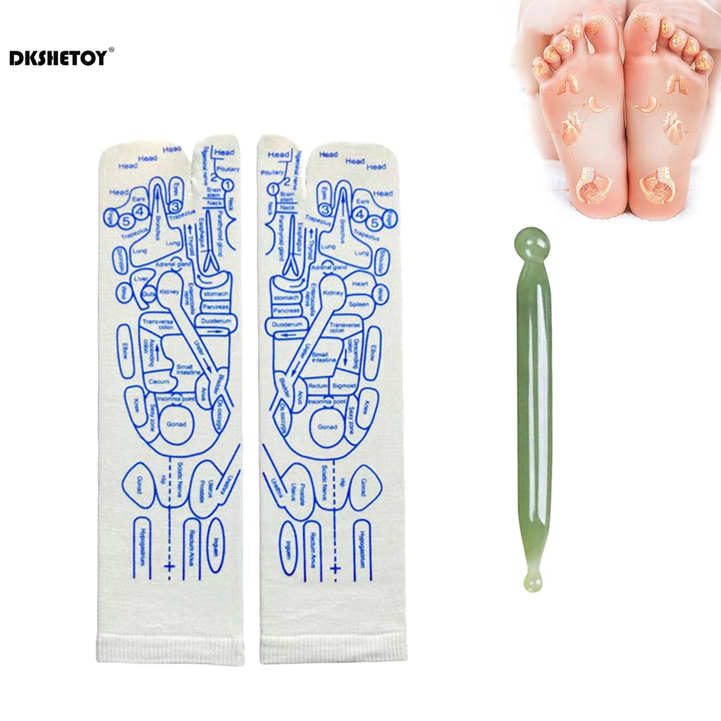 1 set Foot Massage Acupuncture Point Socks Muscle Relaxation Massager Relieve Tired Feet Socks Reflexology Sock Foot Point Tool