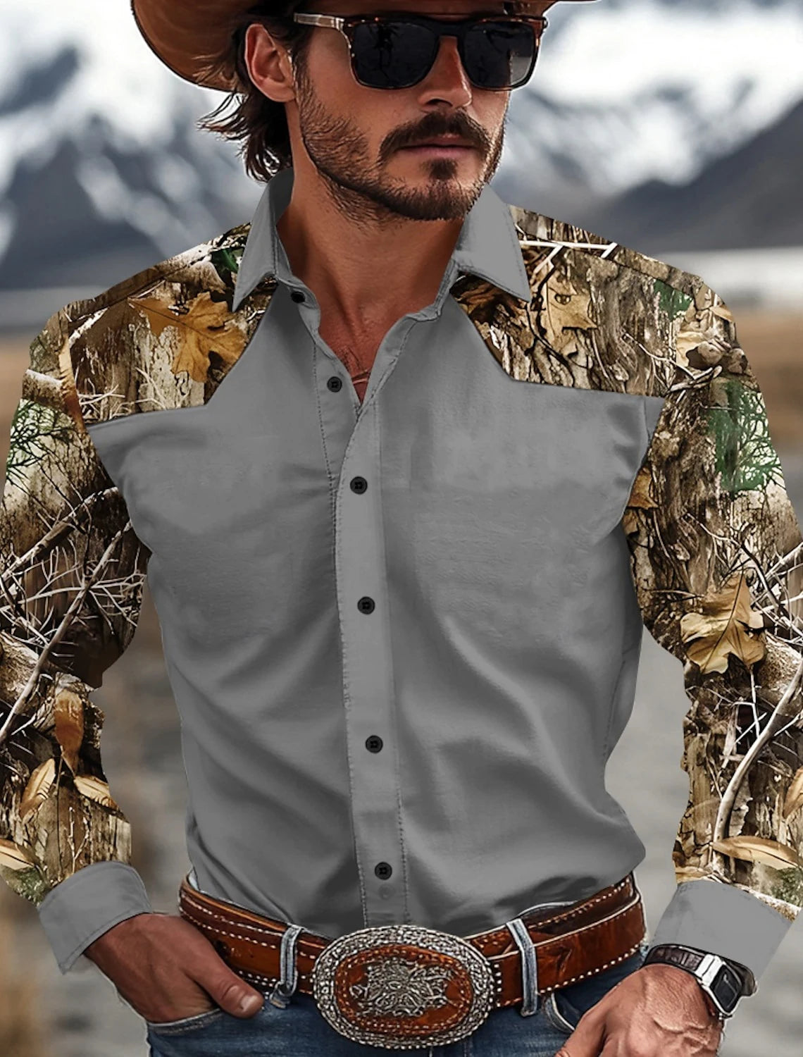 Men's Camouflage Western Dress/Work Shirts