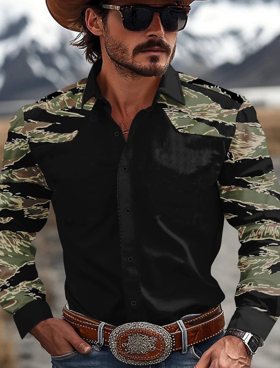 Men's Camouflage Western Dress/Work Shirts