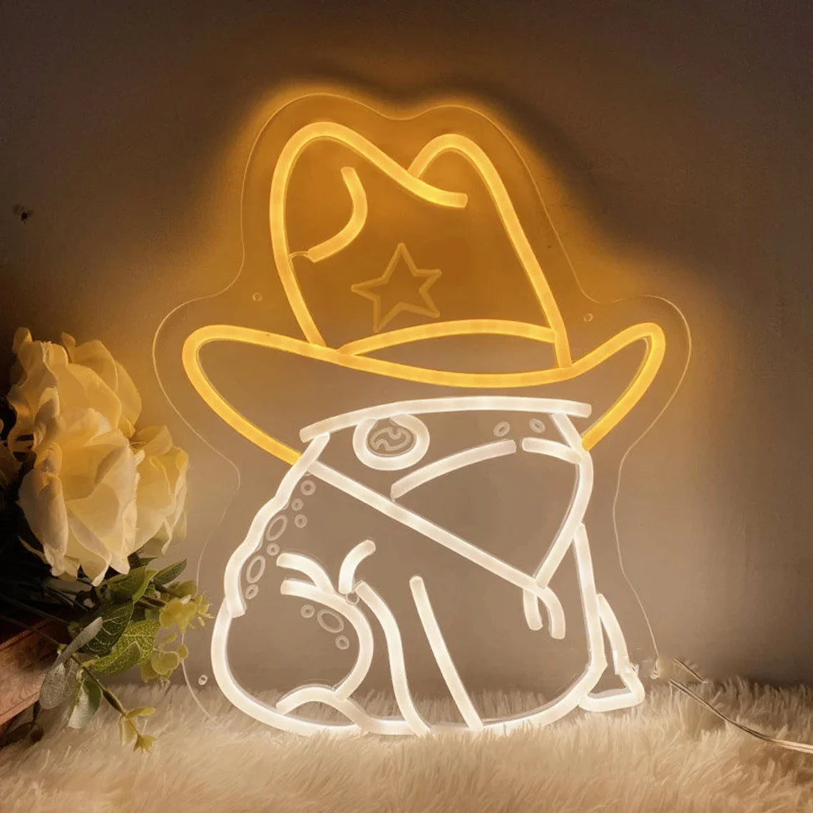 Cowboy Frog Neon Sign