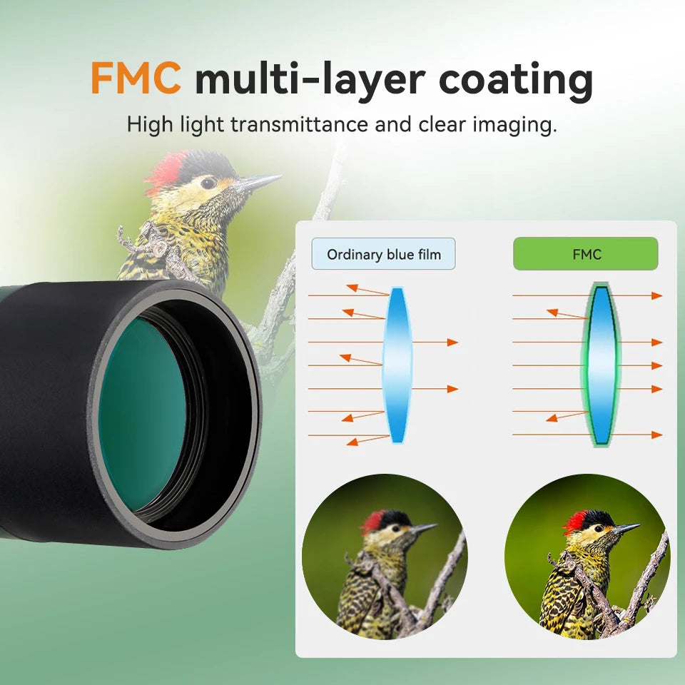 SVBONY 50/60/70/80 Spotting Scope Zoom Telescope Powerful  Waterproof Long Range PORRO Prism for Shooting camping equipment