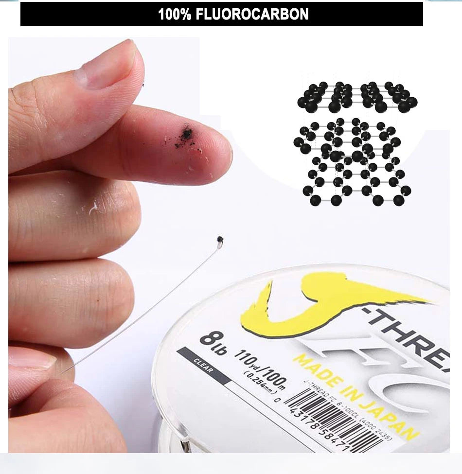 DaiwaJ-Fluorocarbon Fluorocarbon  Leader 100m 50m Sinking Clear Fluorocarbon Line Made in Japan