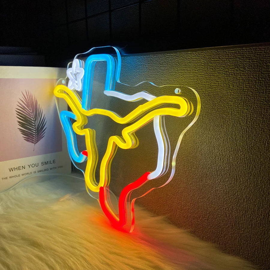 Texas Longhorn Neon Lights