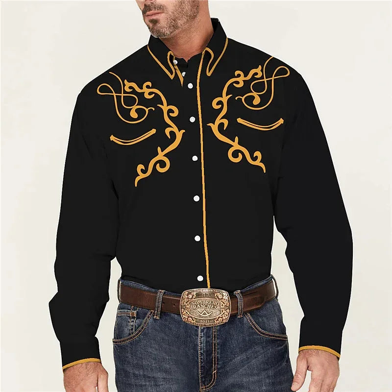 Wild Man Long Sleeve Western Shirts With Pearl Snaps