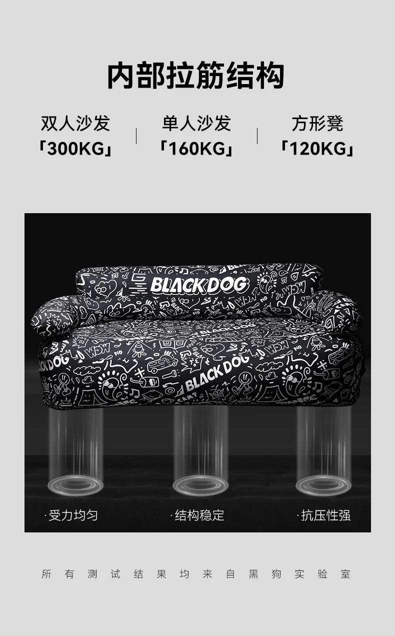 Naturehike & Blackdog Single/Double Inflatable Lazy Sofa Camping Folding Waterproof Inflatable Sofa Portable Travel Beach Stool