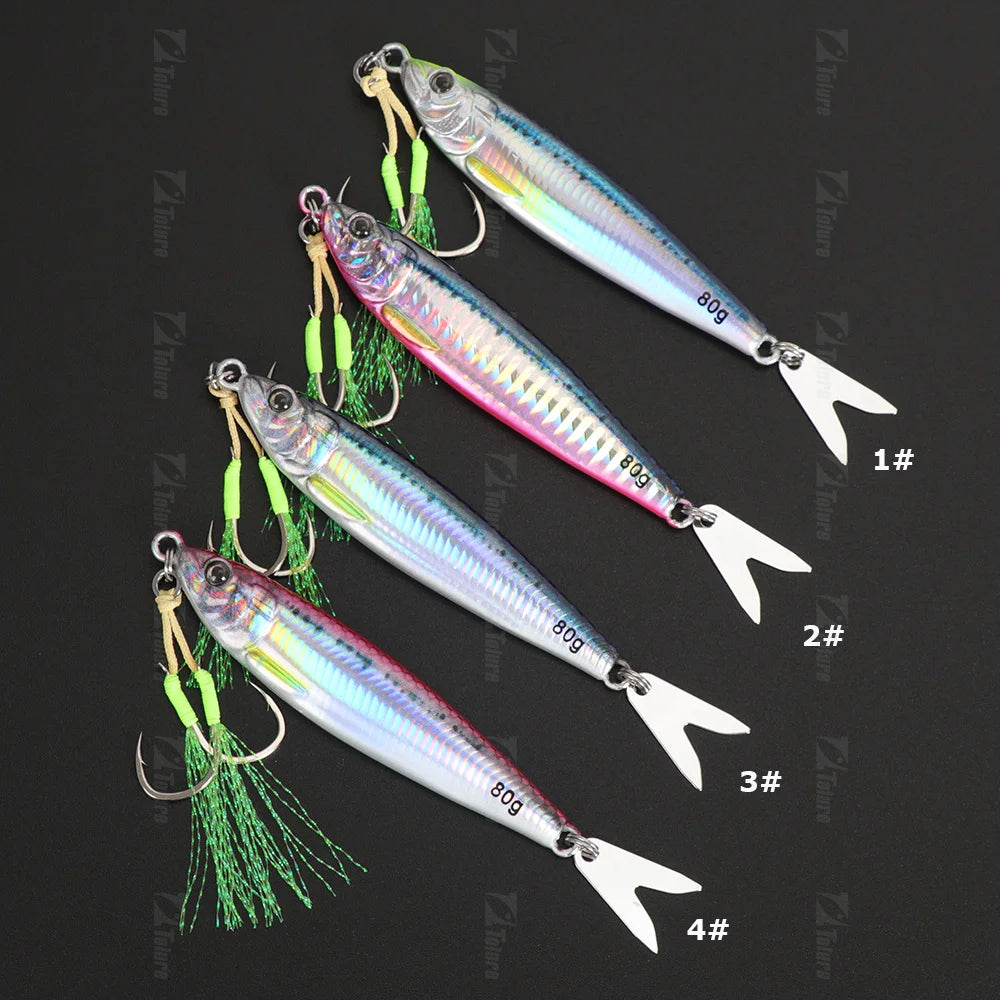 TOLU  Metal Jig Lure 20g 30g 40g 60g 80g