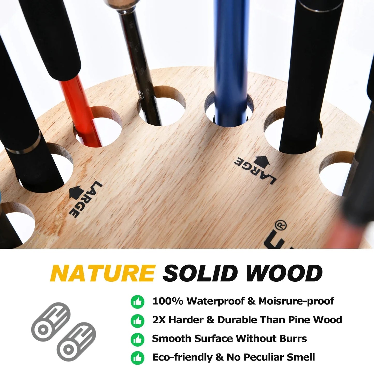 Goture Fishing Rod Holders Vertical Rod Holder Wall Mount Modular For Garage Fishing Pole Display Stand Fixed Frame 16 hole