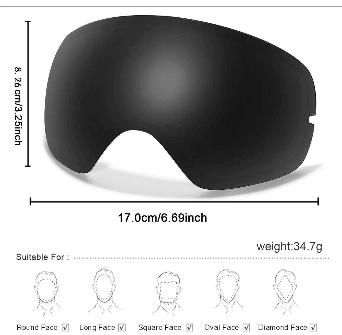Men Women Outdoor Sports Ski goggles Anti-fog Snowboarding Snowmobile Glasses UV400 Charngeable Lens Teen Charistmas Cycling