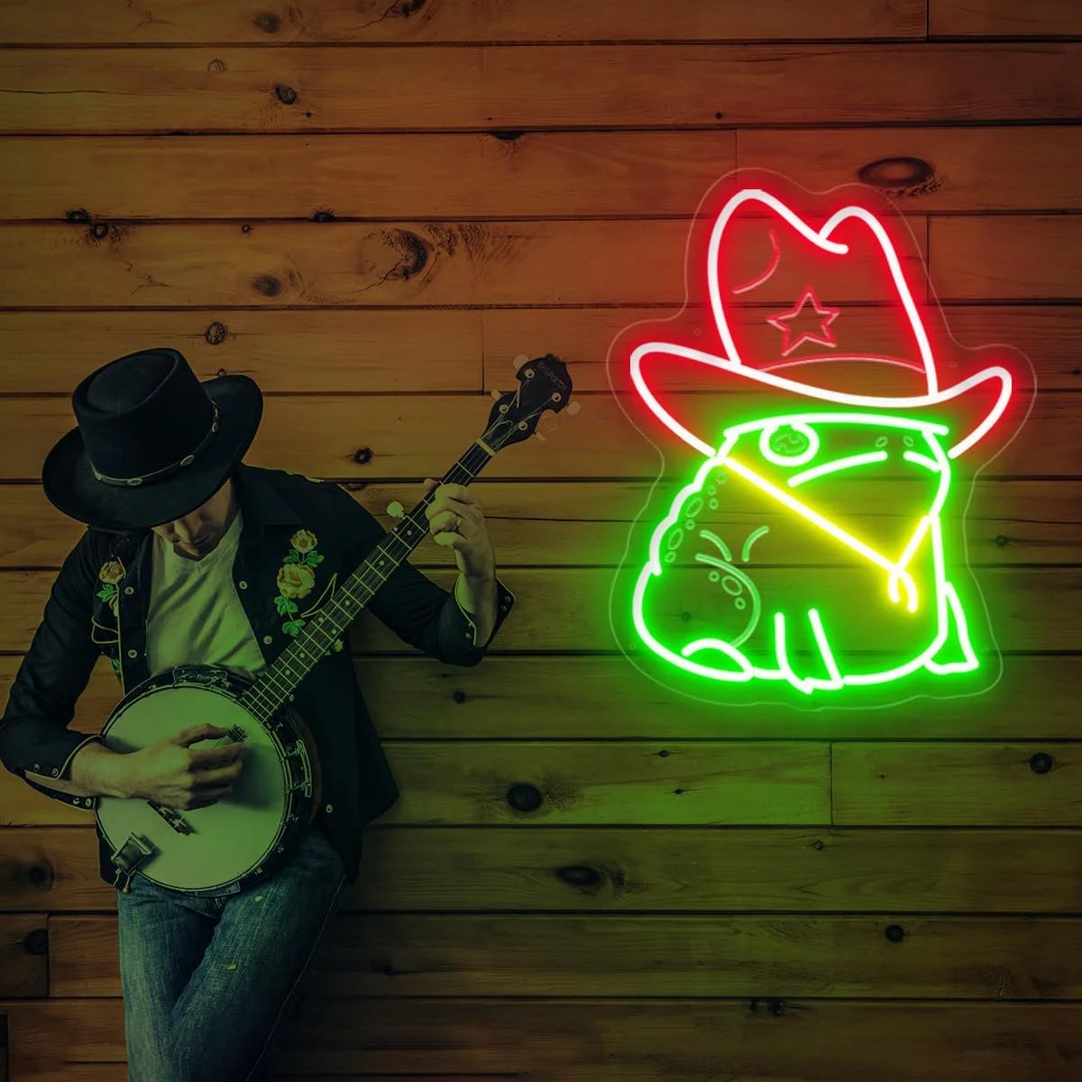 Cowboy Frog Neon Sign