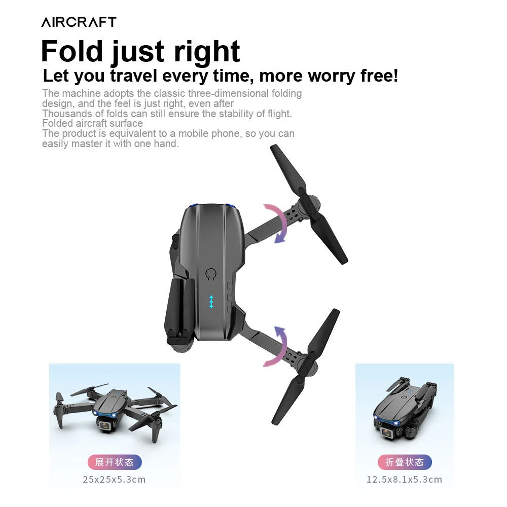 E99Pro Drone HD Professional 4k drone Dual Camera WIFI fpv Aircraft Quadcopte Obstacle Avoidance Aerial Photography Drone