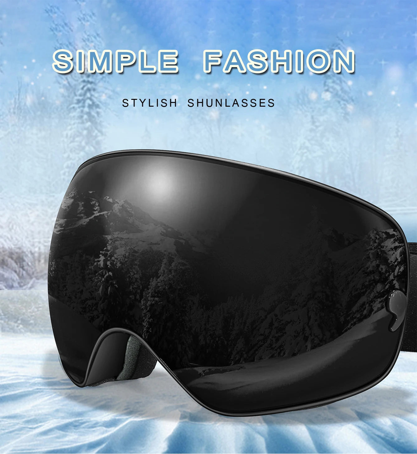 Men Women Outdoor Sports Ski goggles Anti-fog Snowboarding Snowmobile Glasses UV400 Charngeable Lens Teen Charistmas Cycling