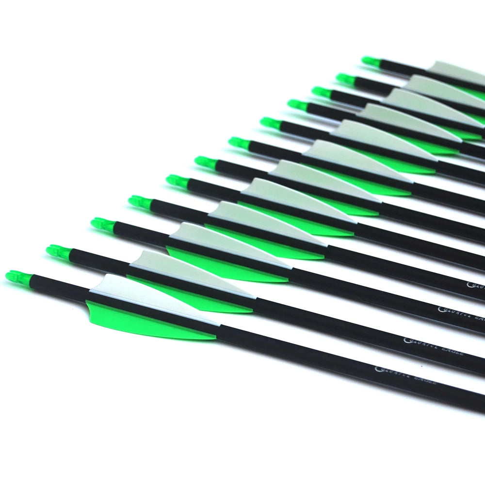 Archery Hunting Mixed Carbon Arrows 28/30/31inch Spine 500 Replaceable ArrowHead Bolts for Compound/Recurve Bow Hunting