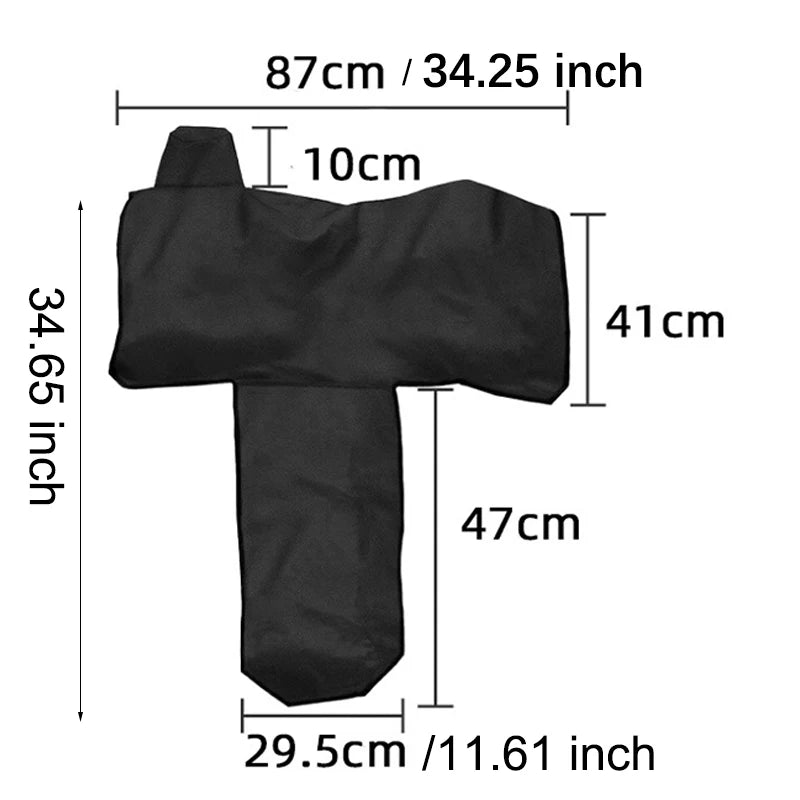 Horse Saddle Cover Dustproof  Moistureproof Waterproof Oxford Cloth Saddle Care Storage Bag Black