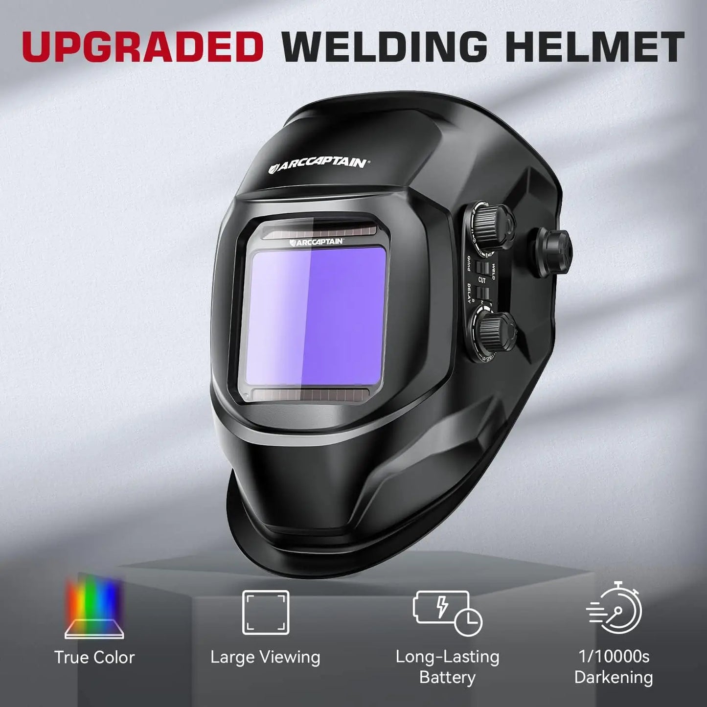 ARCCAPTAIN Welding Helmet Auto Darkening Welding Mask 4 Sensors Solar Cell Powered For TIG MIG ARC Welder