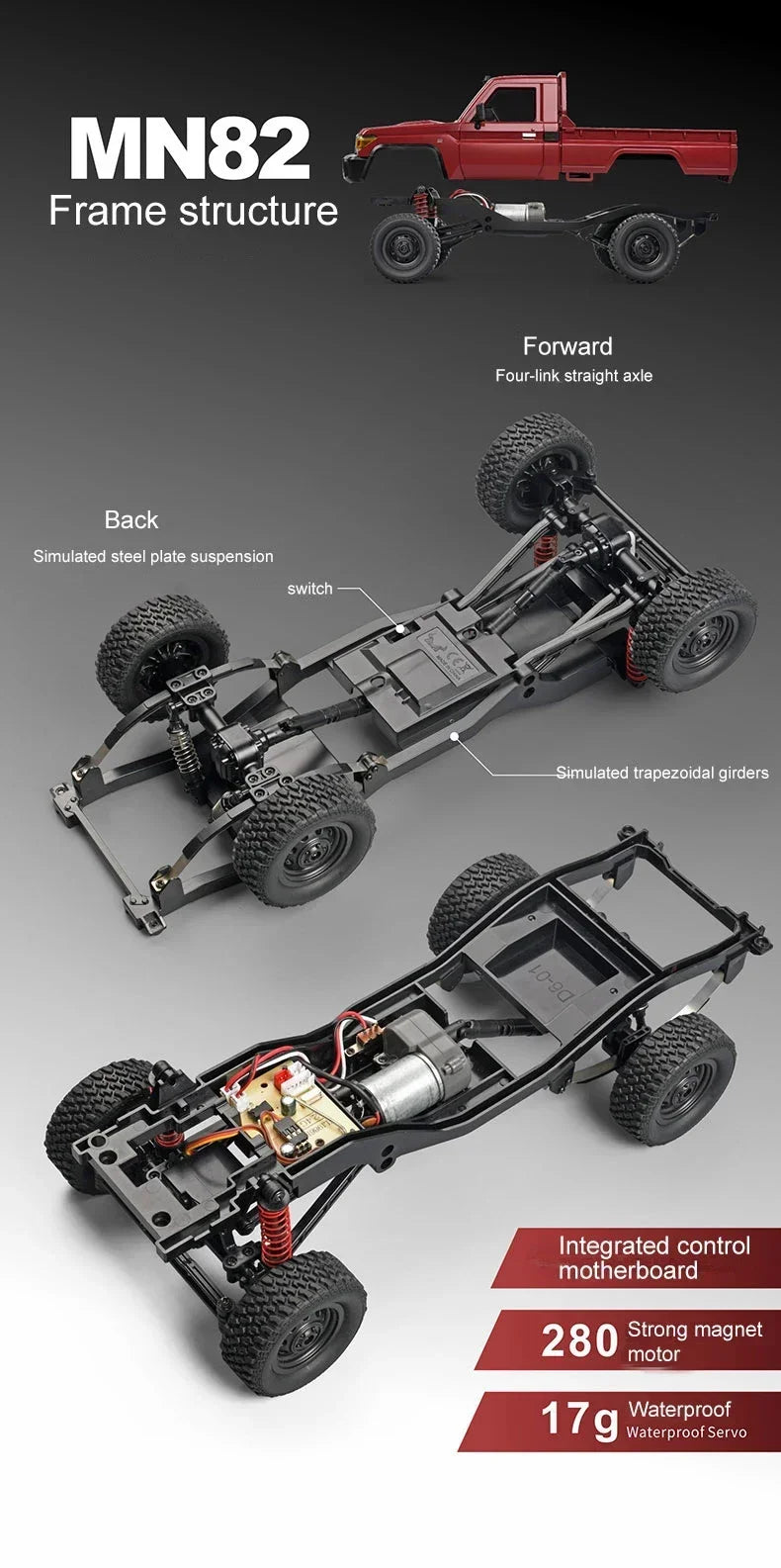 MN82S MN82 Pro Remote Controlled Climbing Off-road Vehicle 1:12 Full scale 4WD For Toyota LC79 Simulation RC Model Toy Rc Car