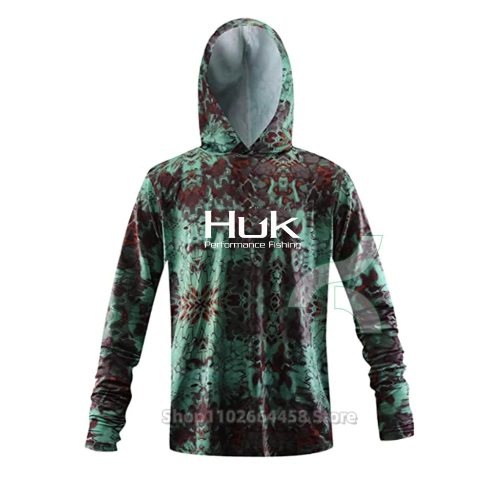 HUK Fishing Shirts UPF 50+ Face Mask Long Sleeve Jerseys