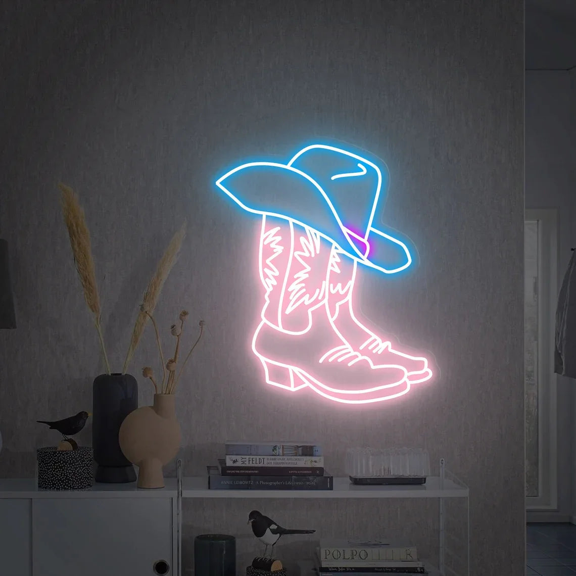 Cowboy/Girl's Boots Neon Sign Cowboy Hat Led Sign