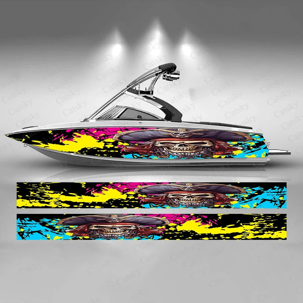 Pirate Skull Custom Boat Wraps