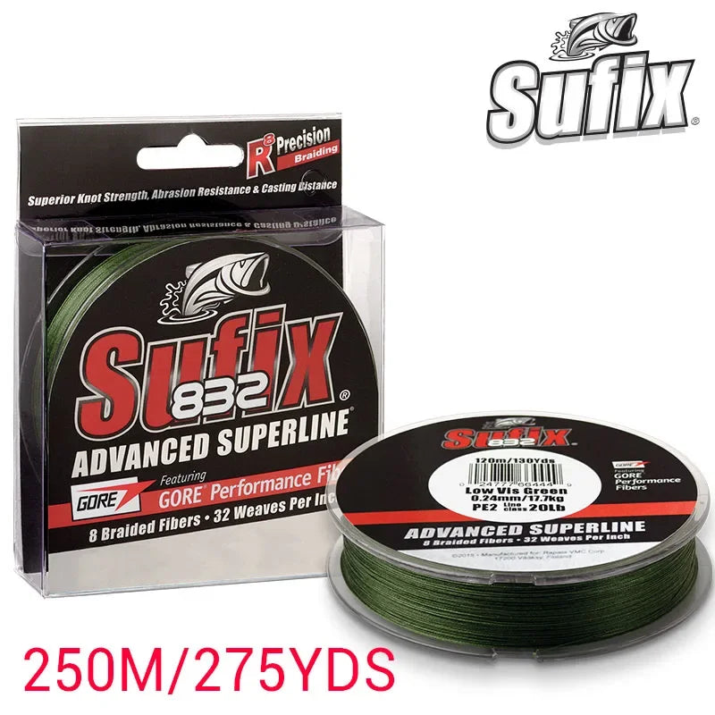 Sufix 832 Braided 8X braid Fishing Line 120M/250M