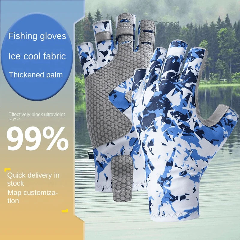 Fingerless Gloves, Uv Protection Silicone Anti-Slip Unisex