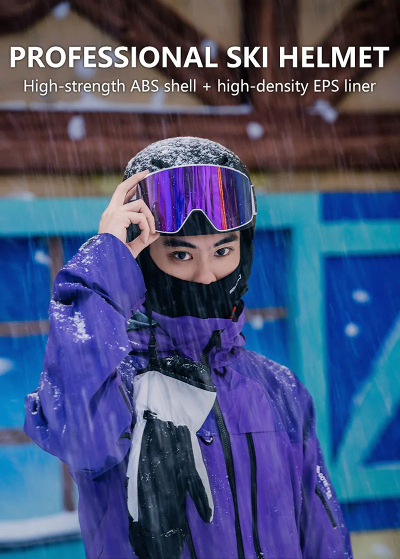Horntour 2024 Skiing Helmet with Goggles Warm Helmet ABC+EPS High-Quality Ski Helmet Outdoor Sports Ski  Skateboard Helmet
