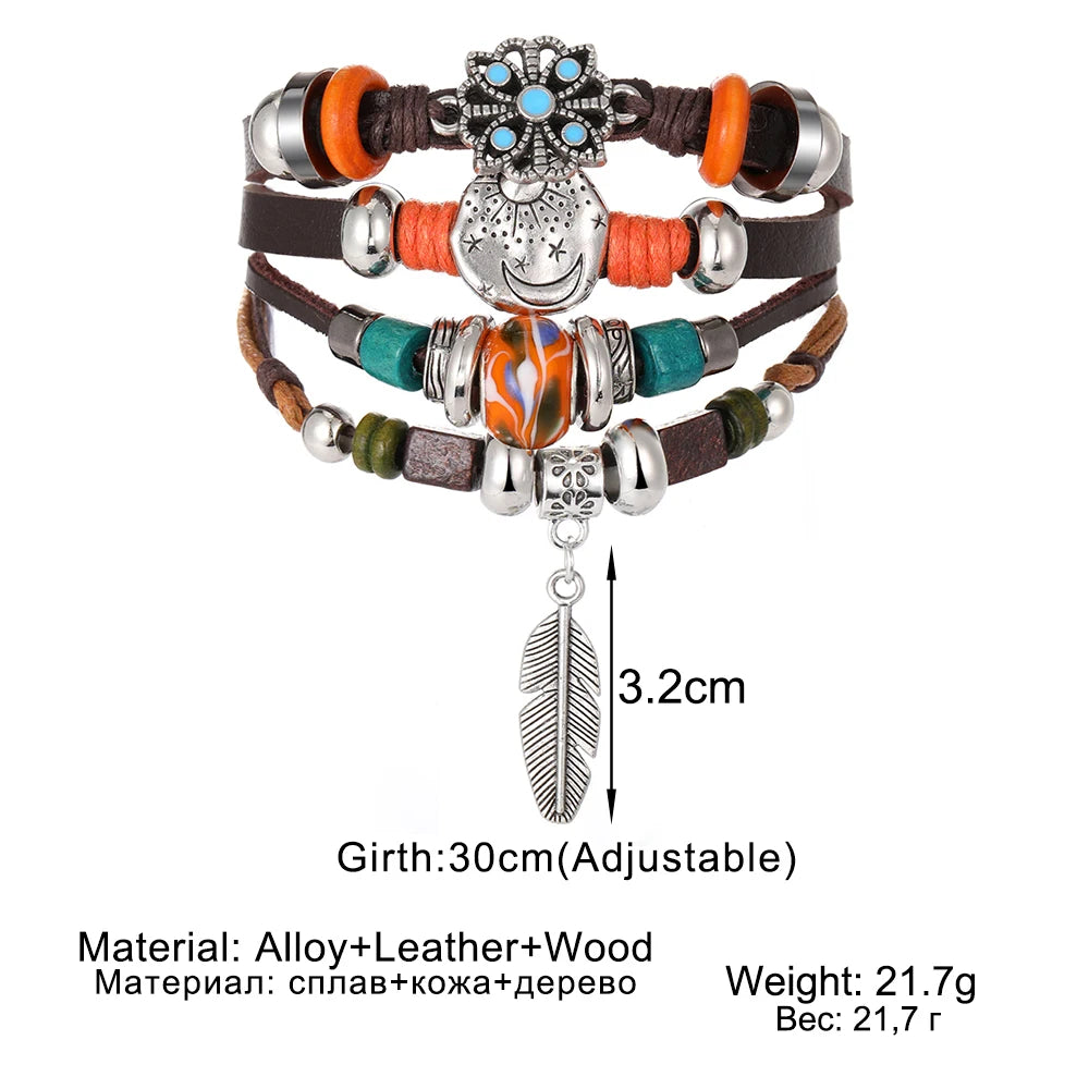 Vinatge Leather Bracelets Unisex