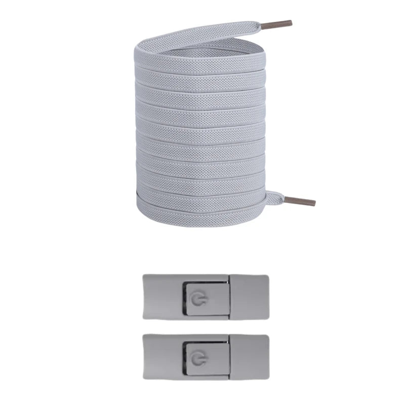 New Without Ties Elastic Laces No Tie Shoe Laces Press Lock Shoelaces Sneaker Kids Adult 8MM Widened Flat Shoelace for Shoes