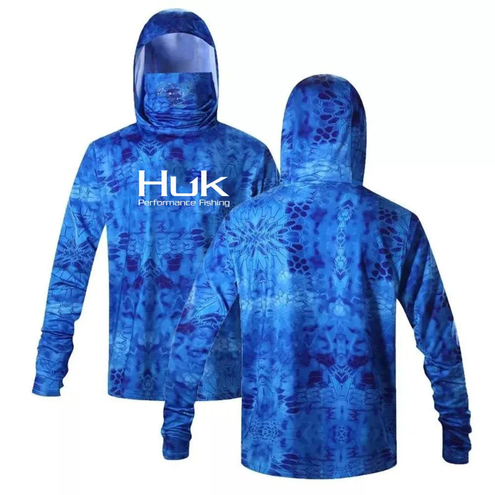 HUK Fishing Shirts UPF 50+ Face Mask Long Sleeve Jerseys