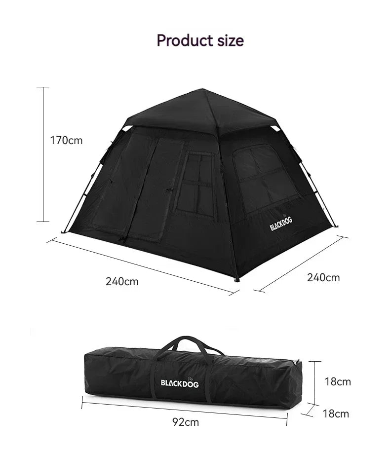 BLACK DOG 4-5people Waterproof Automatic One-touch Ultralight Portable Tent