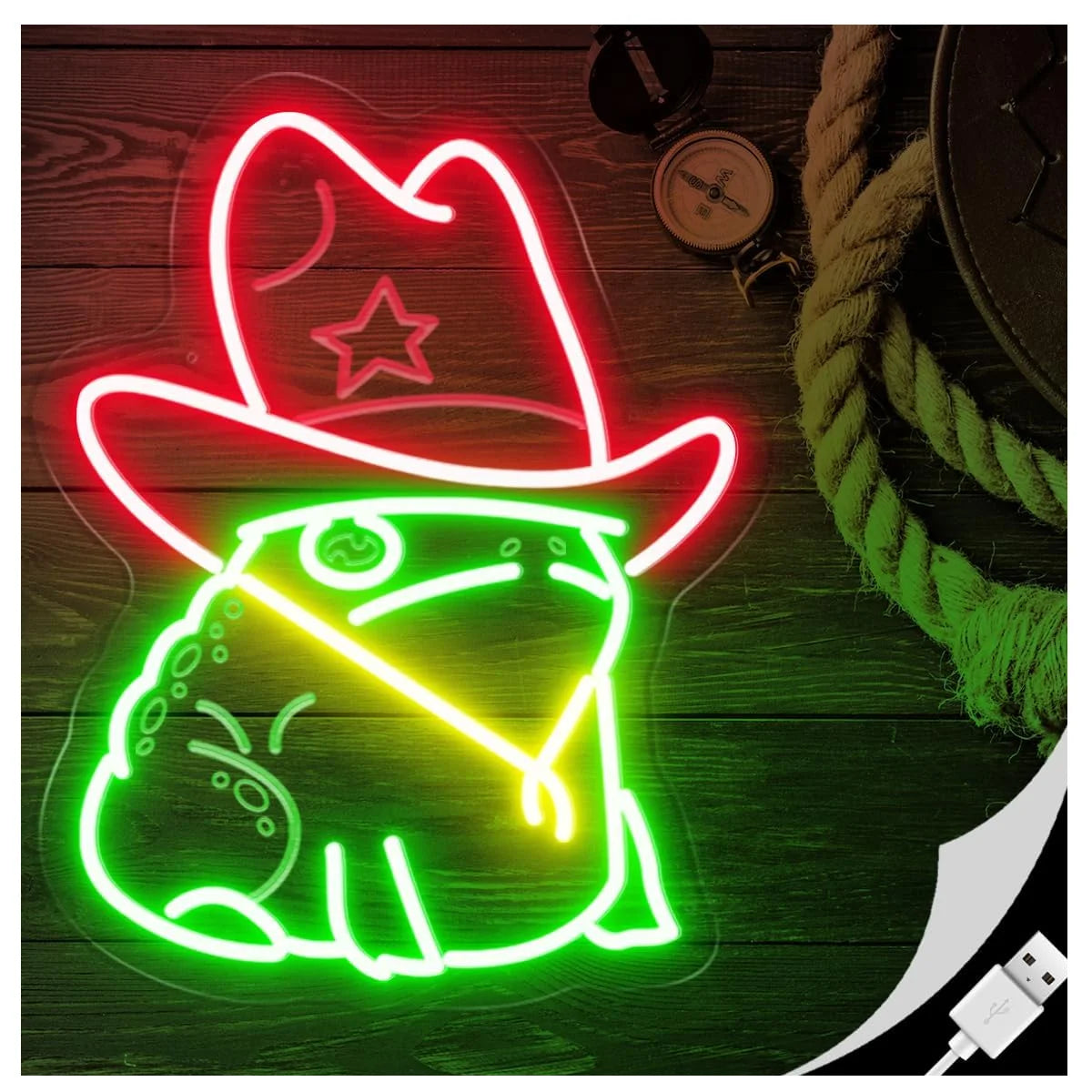 Cowboy Frog Neon Sign