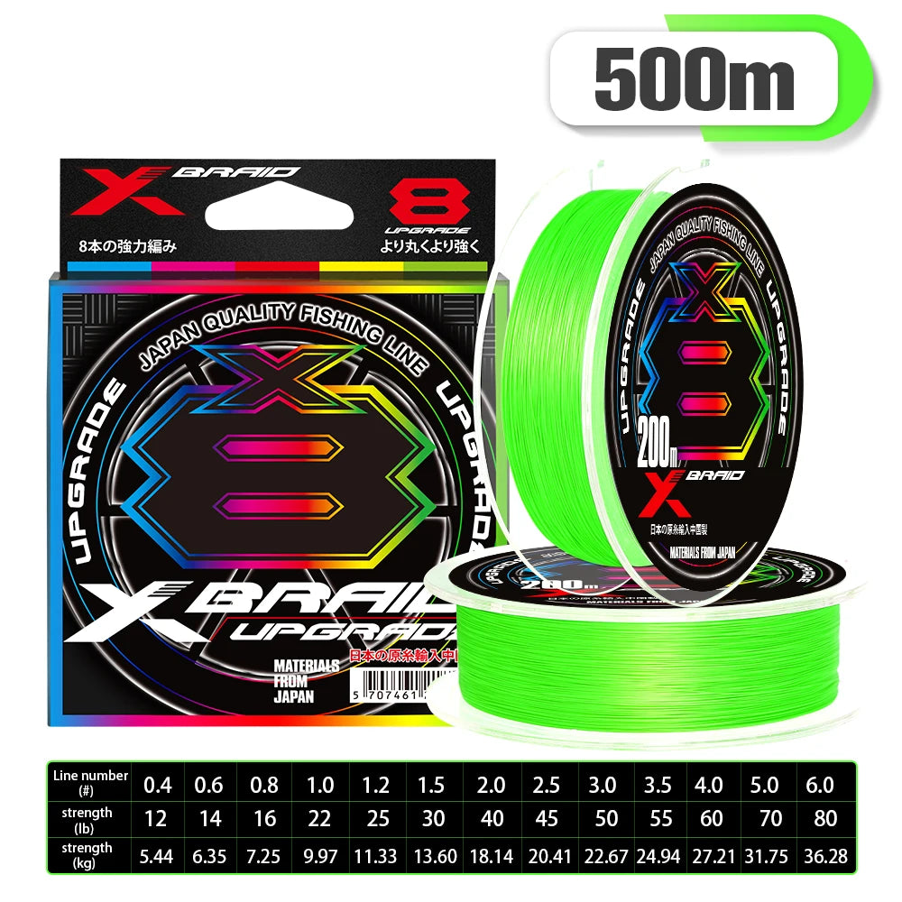 NEW Japan Original Xbraid Upgrade X8 Never Fade Multicolor Multifilament Line Fishing 1000M/500M/300M