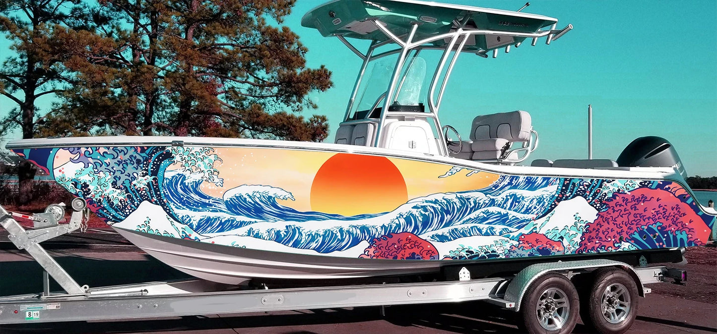 Waves Custom Boat Wrap