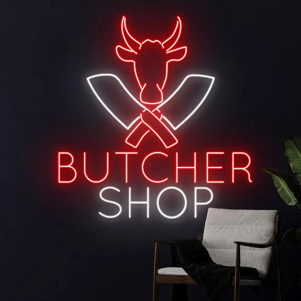 Meat Shop Neon Sign