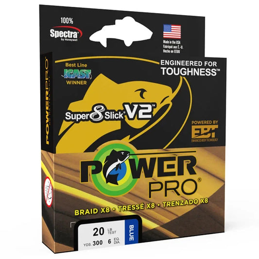 NEW POWER PRO SSV2 Braided Spectra Fishing Line - Length: 300yds, size: 10-80lb USA PE Braid Line for Sea Fishing