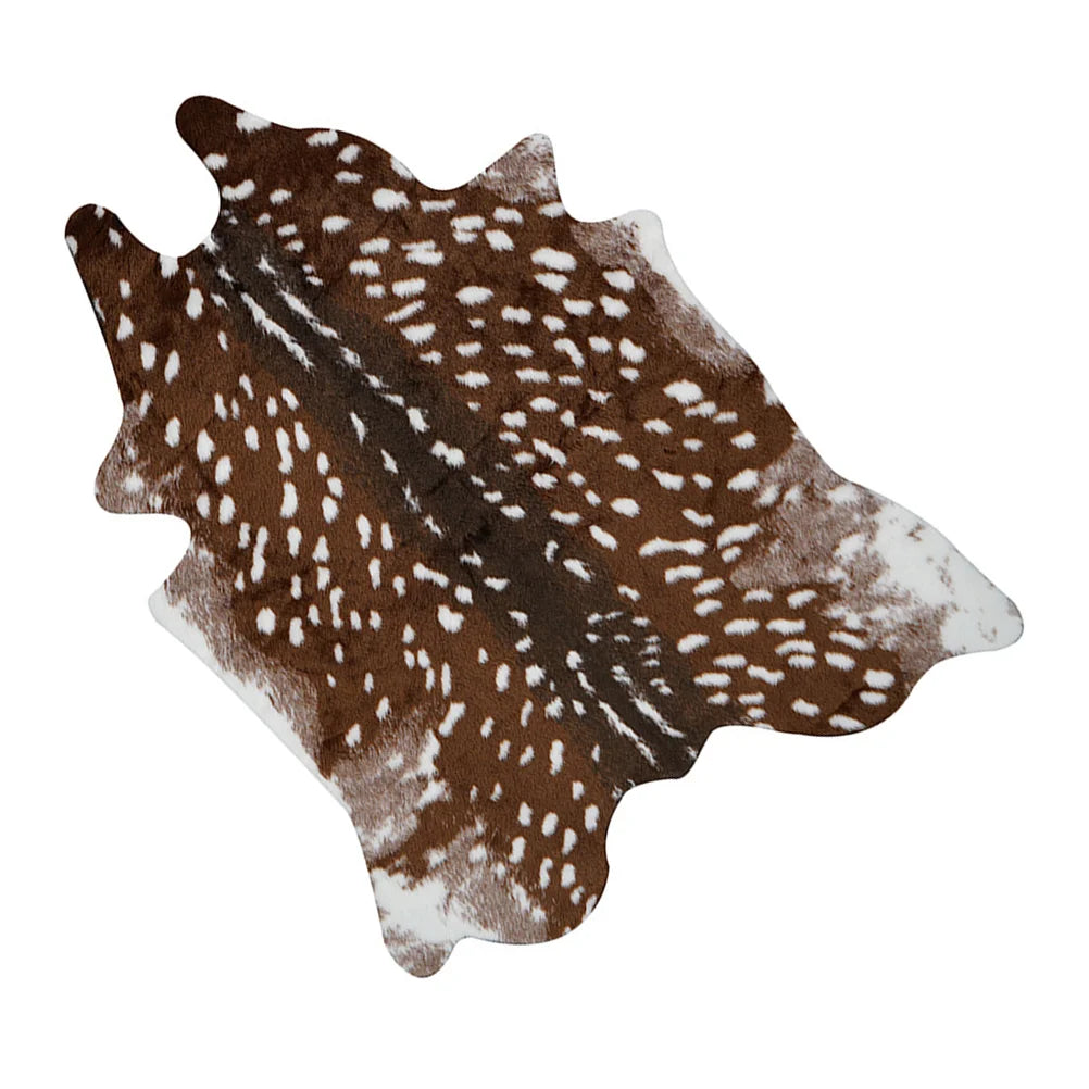 110X90CM Deer Rug Sika Deer Hide Carpet Printed Rug Cow Hides and Skins Rug Cowhide Rug Skin Area Rug Deer Rug for Home