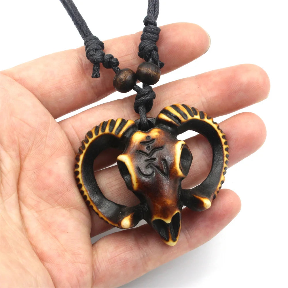 Men's Necklace Cow Skull Pendant