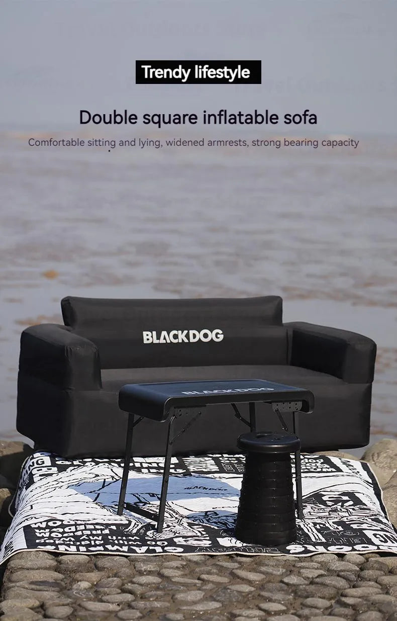 Naturehike Blackdog Air Sofa 1-2 Person Camping Chair Outdoor Beach Inflatable Seat with Pump Folding Backrest Armchair Portable