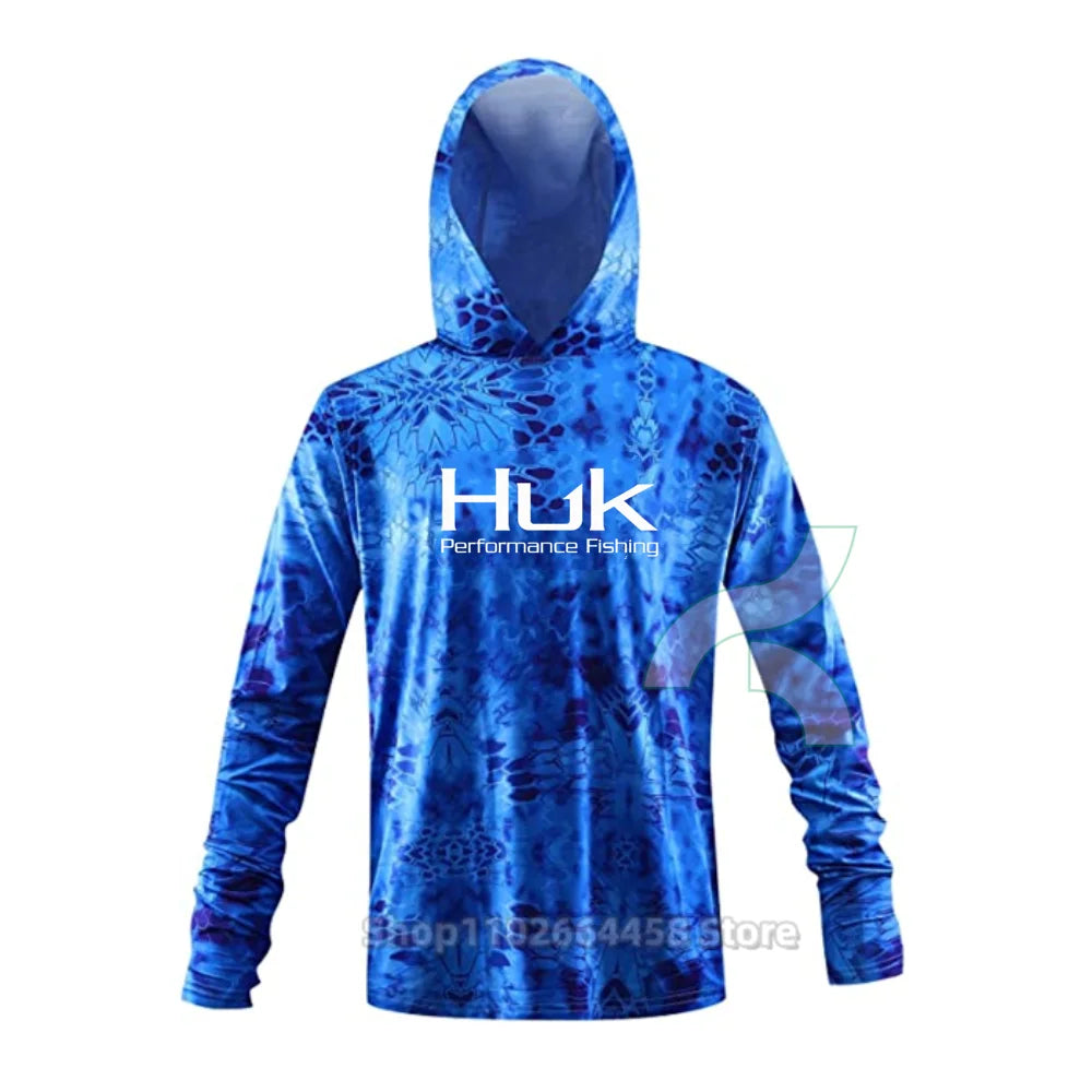 HUK Fishing Shirts UPF 50+ Face Mask Long Sleeve Jerseys